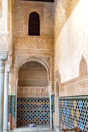 Patios and buildings of the Alhambra Interior of the Alhambra.の写真素材