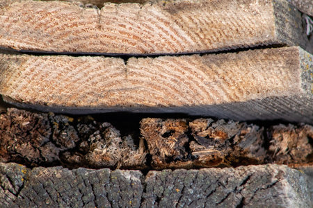 old boards sawed and folded together