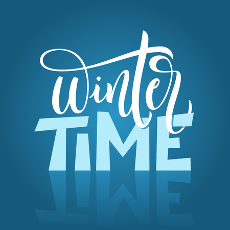 Hand drawn typography lettering phrase isolated on blue background.のイラスト素材