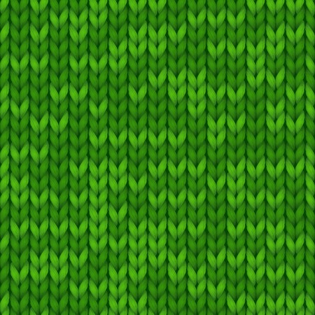 Green seamless knitted background for greeting cards, banners, wallpapers. Vector illustration. Warm site background.のイラスト素材