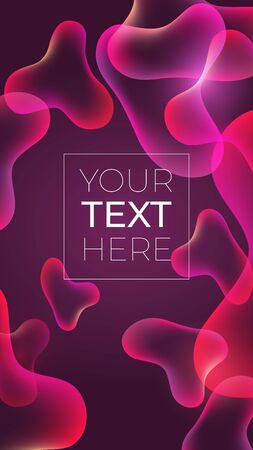 Banner for social media with abstract colorful fluid bubbles on dark background. Vector banner with copy space. Template for your design.のイラスト素材