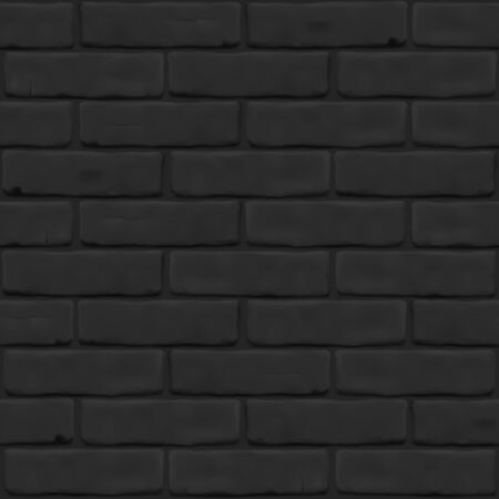 Photorealistic texture of black brick wall as background. Masonry close up for 3D, exterior, interior, website, backdrop. Seamless vector pattern.のイラスト素材