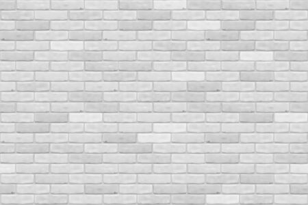 White brick wall texture background for wallpaper, graphic web design, 3D, game. Realistic seamless vector pattern.のイラスト素材