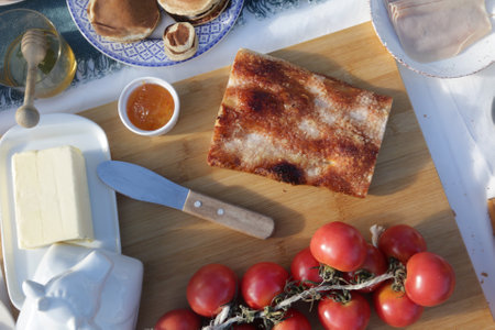 morning breakfast brunch for sundayの写真素材