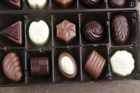 chocolate bonbon candies as sweet gift