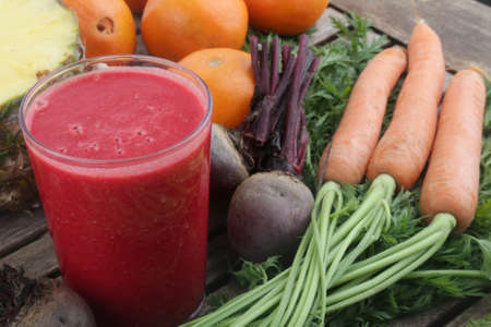 red juice with beet as healthy detox
