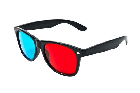 plastic 3D glasses over white