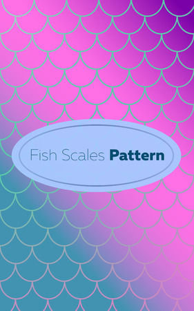 Gradient fish scales seamless pattern. Trendy mermaid textureのイラスト素材