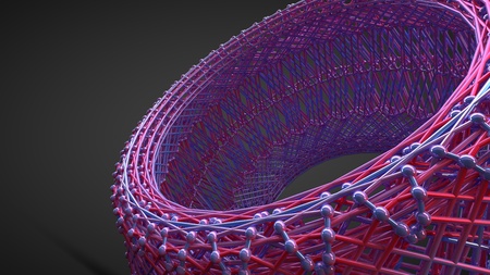 molecular complicated circular structure isolated on black. Science Molecule DNA Structure....
