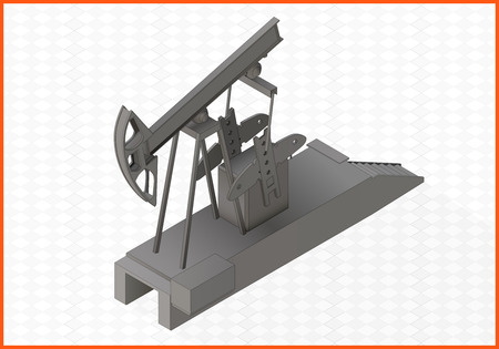 oil rocker isometric perspective view flat 3d illustrationのイラスト素材