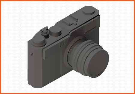 camera isolated on white background. camera isometric flat 3d illustrationのイラスト素材