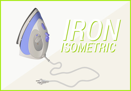 Smoothing-iron isometric flat. Flatiron 3d illustration isolated on white backgroundのイラスト素材