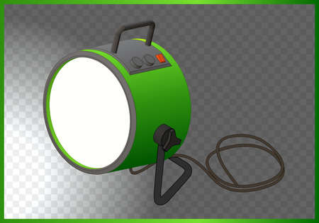 searchlight isometric flat vector. floodlight 3d illustration. flashlight isolated on white backgroundのイラスト素材