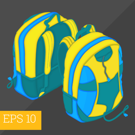 school backpack eps10 vector illustration. satchel schoolbagのイラスト素材