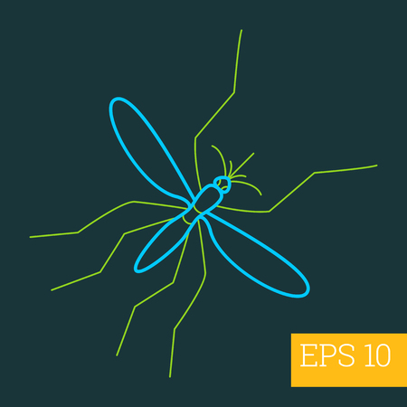 mosquito linear vector illustration. insect outline icon.のイラスト素材