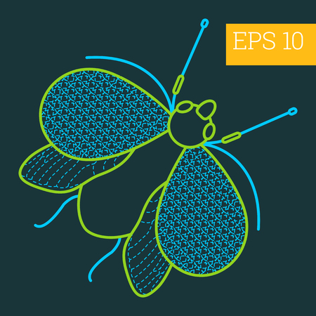 cerambycidae linear vector illustration. insect outline icon.のイラスト素材