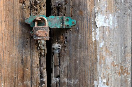 Old door and lockのeditorial素材