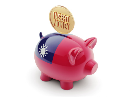 Taiwan High Resolution Insert Money Concept High Resolution Piggy Conceptの写真素材