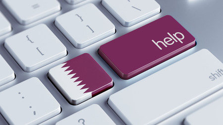 Qatar High Resolution Help Conceptの写真素材