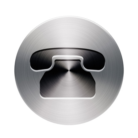 Radial Brushed Contact Icon isolated on whiteの写真素材