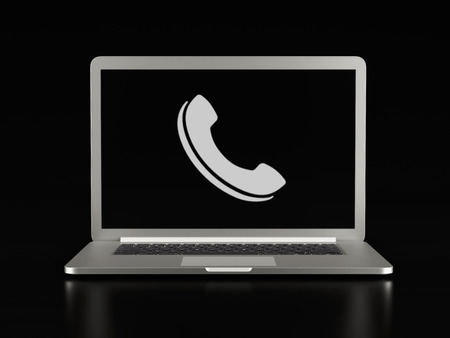 High Resolution Laptop Contact Iconの写真素材