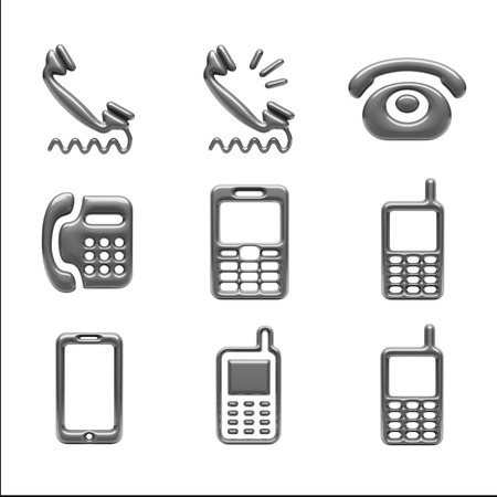 High Resolution Contact Icons isolated on whiteの写真素材