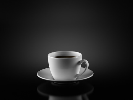 White Cup isolated on Black Backgroundの写真素材
