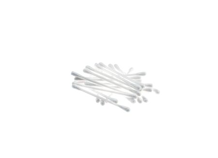 cotton buds isolated on white backgroundの写真素材