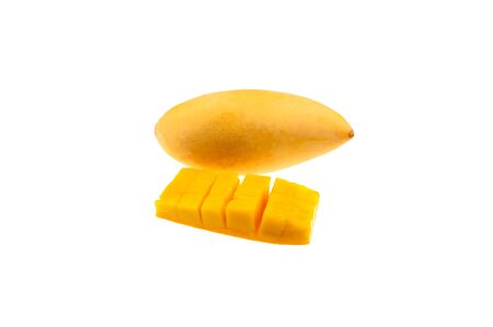 "Nam-Doc-Mai" is the one of various mango in the world. Most Thai people popular to bring them made local cuisine like "Mango sticky rice" etc ,It has golden color shell and oval shape , medium sizeの写真素材