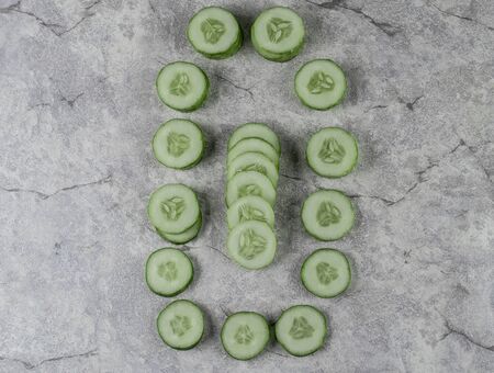 cucumber slices  into small pieces.の写真素材