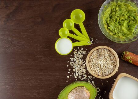 Avocado face mask ingredientの写真素材