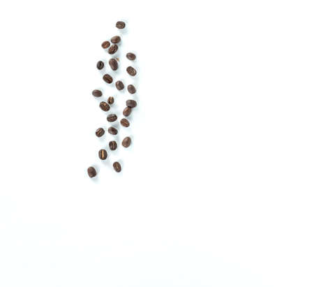 coffee beans isolated on white backgroundの写真素材