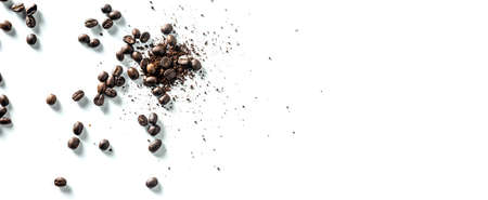 coffee beans in white backgroundの写真素材