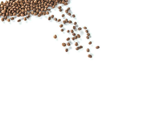 coffee beans isolated on white background  from top view.の写真素材