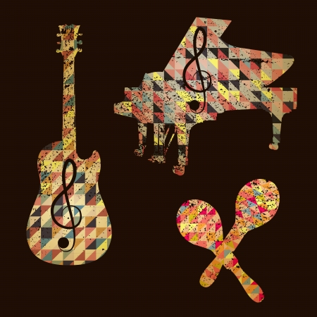 triangular patterns musical instruments のイラスト素材