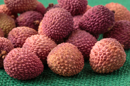 Assortment of tasty and fresh litchi exotic fruitsの写真素材