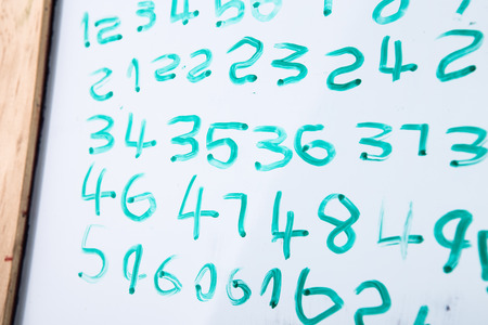 Teaching Writing number on children's boardの写真素材