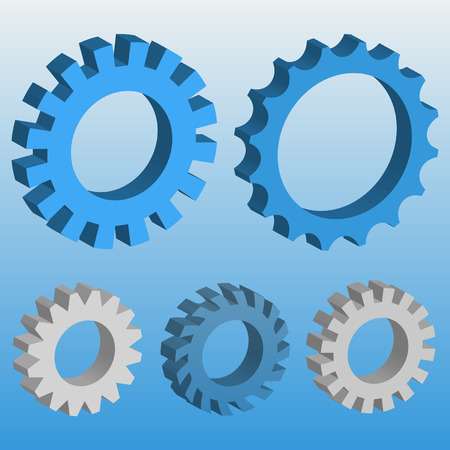 3D Mechanical gear. Vector illustration.のイラスト素材