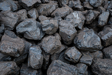 Heap black coal textured background. Mining concept.