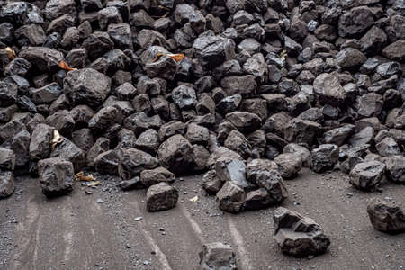 Pile of brown coal for heating