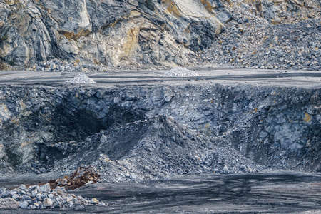 Opencast mining quarry. Limestone mining for cement production.の写真素材