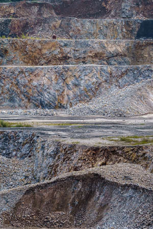 Opencast mining quarry. Limestone mining for cement production.