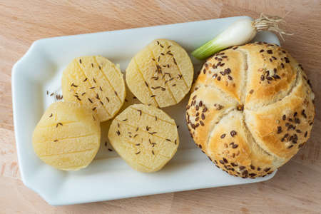 Czech smelly cheese. Stinky cheese. Aromatic delicacies. Dairy products. Traditional Czech cheese.