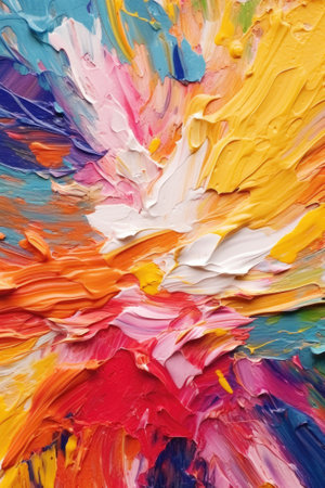 Abstract background from the smears of acrylic paint. Mixing multicolored oil paint. Generative AIの素材