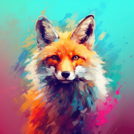 Watercolor illustration of a fox. Generative AIの素材