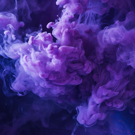 Purple Liquid smoke on backdrop. Generative AIの素材