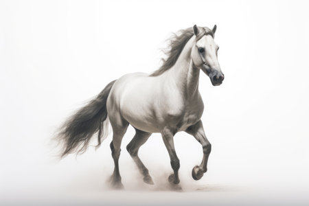 Andalusian horse on a white background. Generative AIの素材