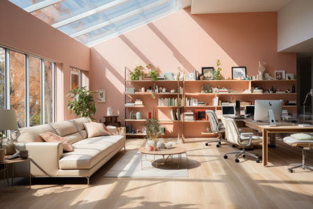 Modern office interior design style. Generative AIの素材