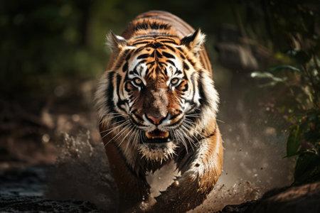 Angry tiger in the jungleの素材