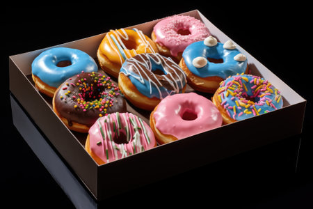 Paper box with donutsの素材